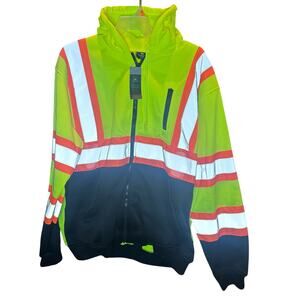 New Vendace Hooded Fleece Safety Reflective Sweatshirt 4X Yellow, Type R Class 3